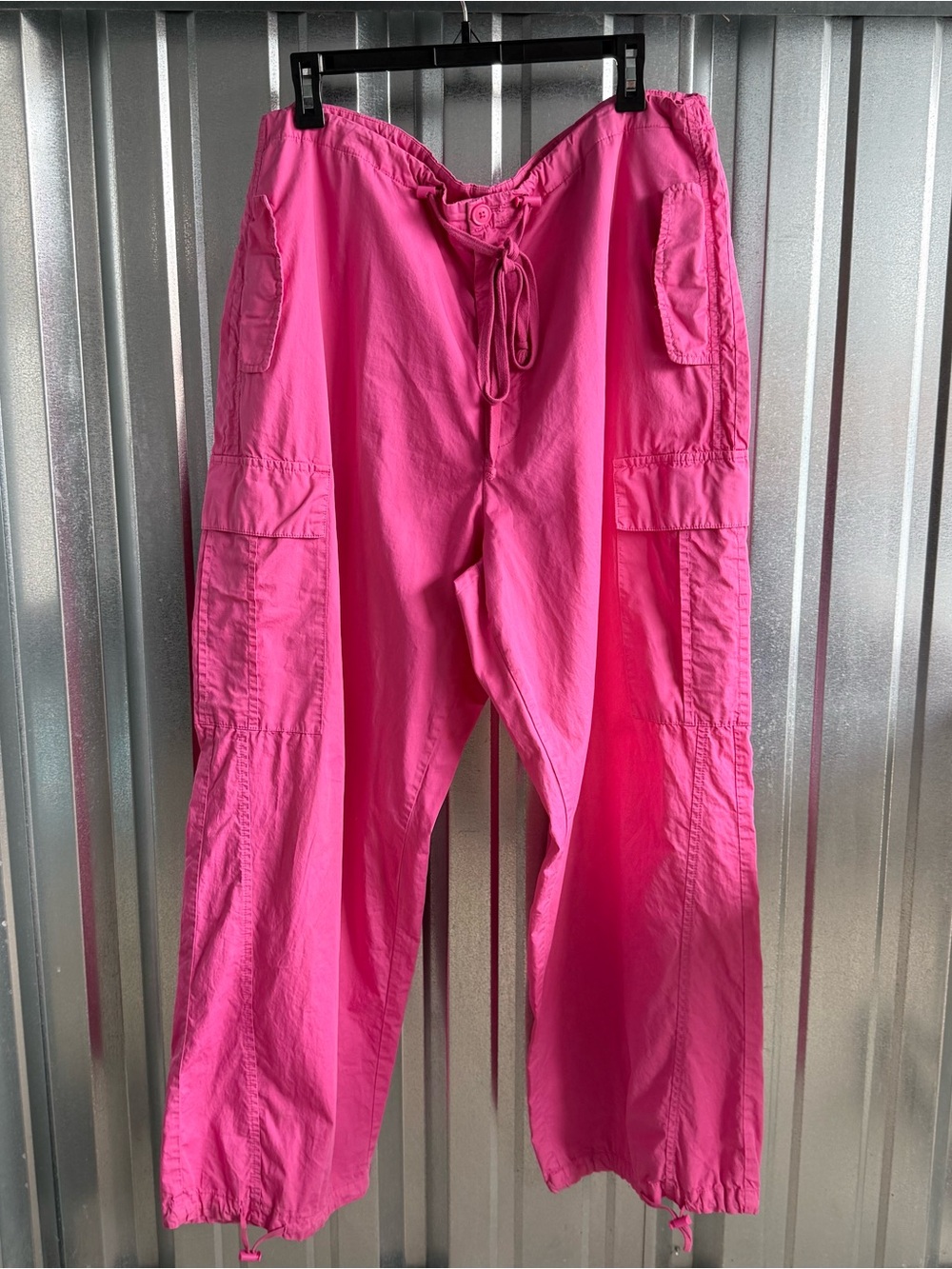 Good American Pink Cargo Pants XL Parachute Utility Y2K Barbiecore